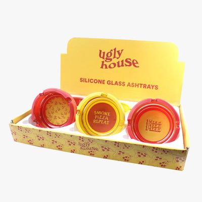 Ugly House Glass Ashtray W/Silicone Cover - Munchies