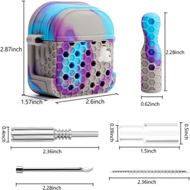 Silicone Nectar Collector Backpack, Color: Grey &amp; Purple &amp; Blue