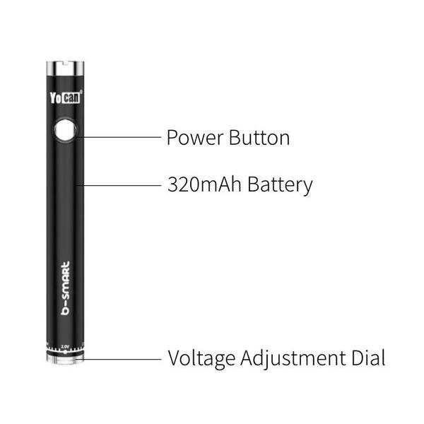 Yocan B-Smart 320mAh Twist Style Battery W/Charger - Gold