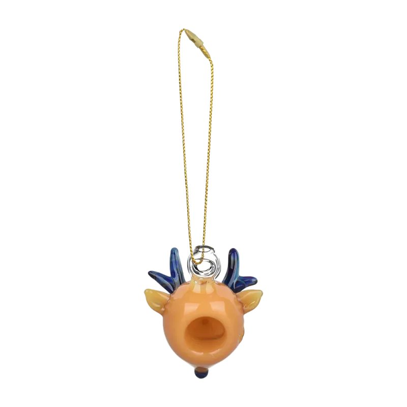 Santa’s Secret Hand Pipe Ornament 2.25” - Reindeer
