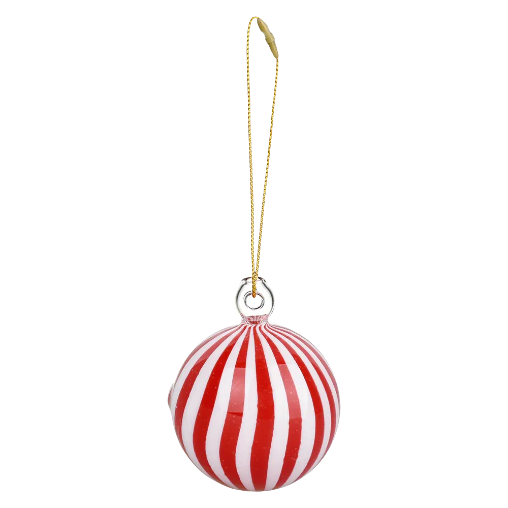 Santa’s Secret Hand Pipe Ornament 2.25” - Peppermint