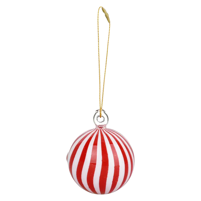 Santa’s Secret Hand Pipe Ornament 2.25” - Peppermint