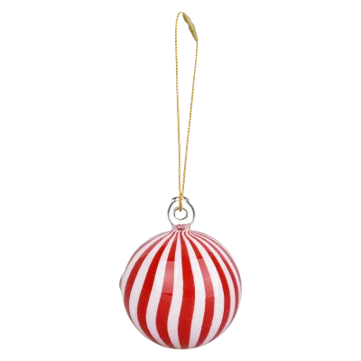 Santa’s Secret Hand Pipe Ornament 2.25” - Peppermint