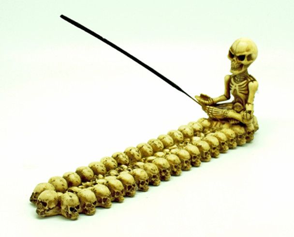 11” Yoga Skeleton Boat Incense Burner