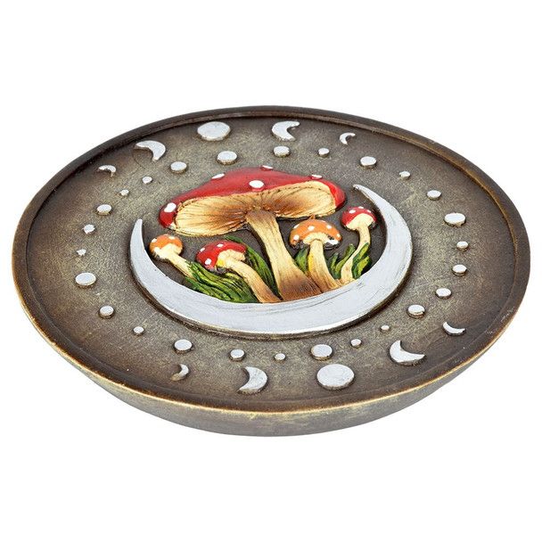 Moon Mushrooms Incense Burner 10”