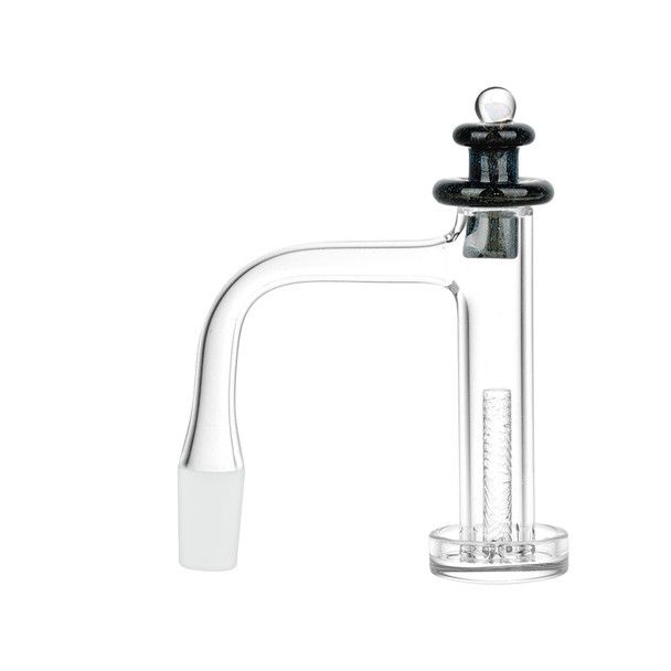 Long Quartz Banger w/ Dichro Cap and Pillar 14mm