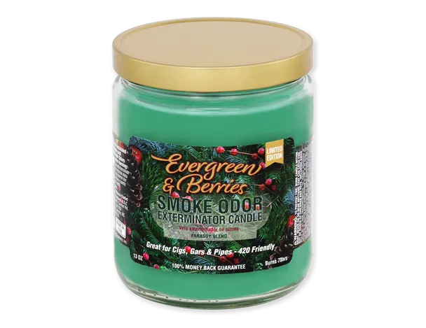 Smoke Odor Candle 13oz Evergreen &amp; Berries