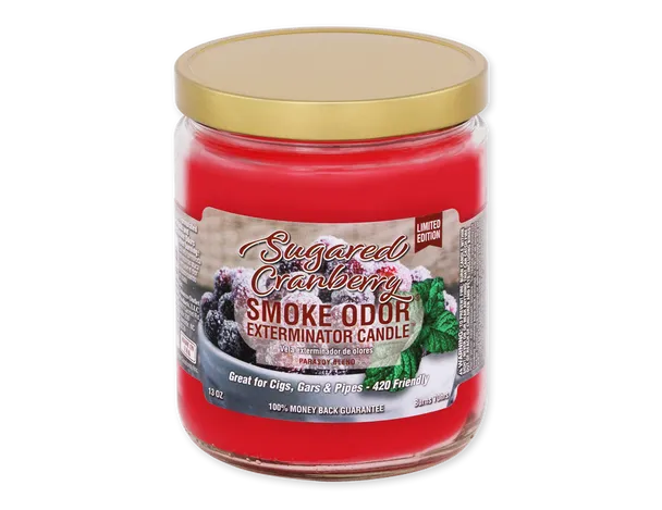 Smoke Odour Candle 13oz Sugared Cranberry