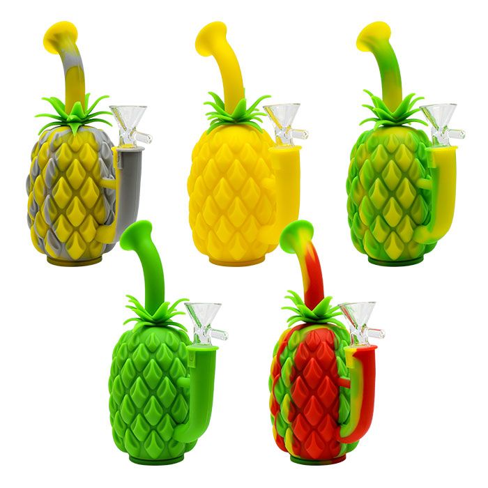 Yellow Silicone Pineapple Bong 7 Inches