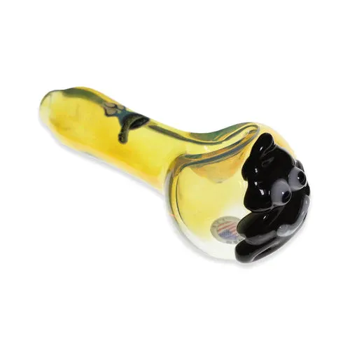 Chameleon Glass Poop Emoji Pipe