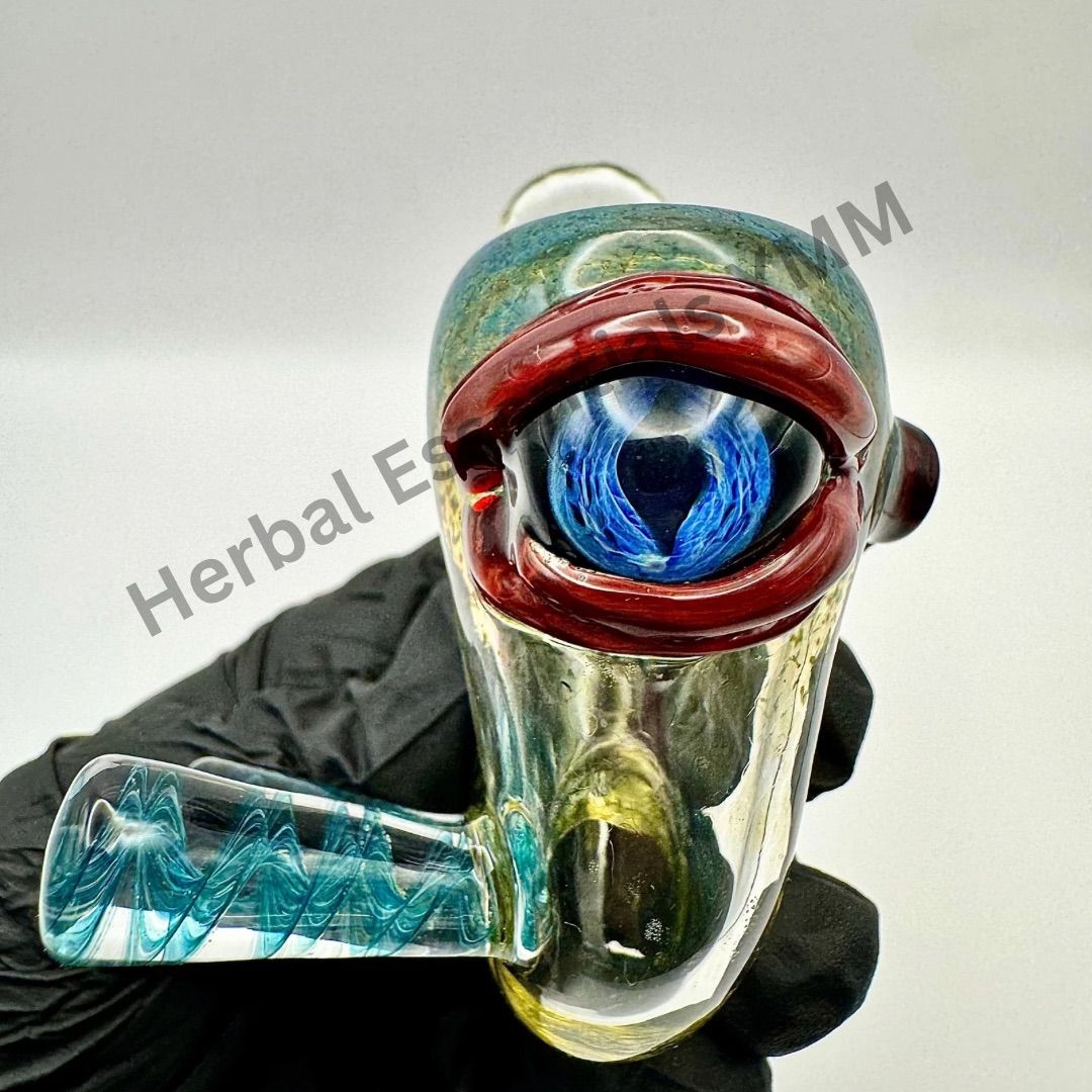 Jam Bear Glass UV Eyeball Sherlock Pipe