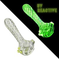 Pulsar Glass 5” UV Reactive Candy Stripe Spoon