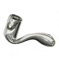 White Label Clear Glass Sherlock Pipe 4”