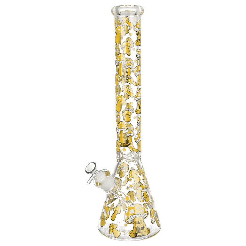 Glow Mushroom Glass Beaker 18” Colours Vary