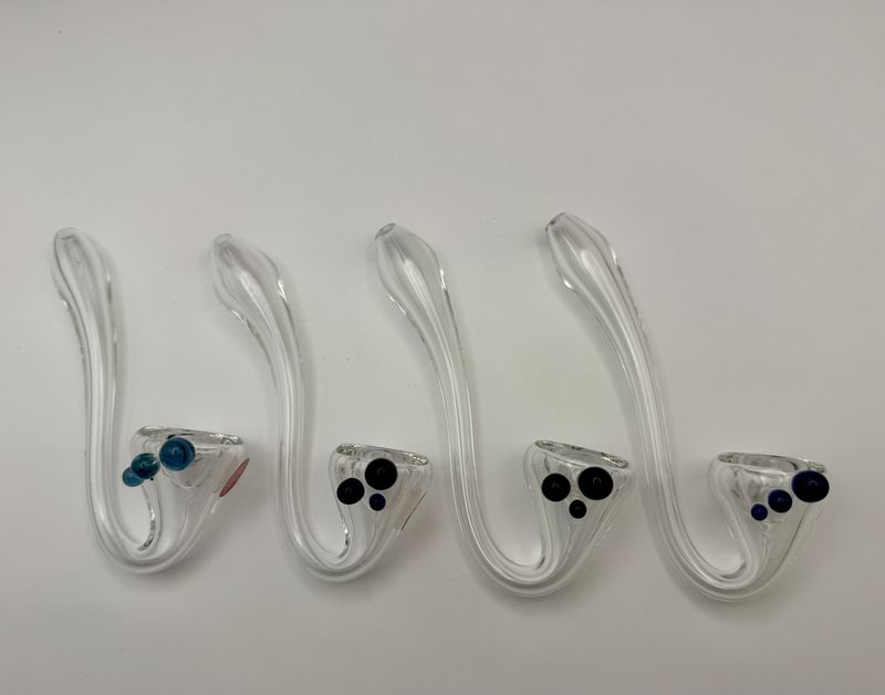 Urban Glass Clear Sherlock Pipes With Multi Colour Dots