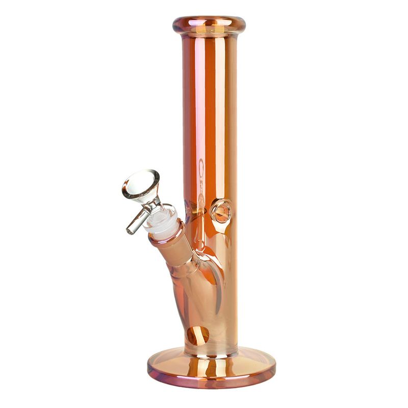 Infinite Splendor Glass Straight Tube Water Pipe - 9.75" / 14mm F / Colors Vary