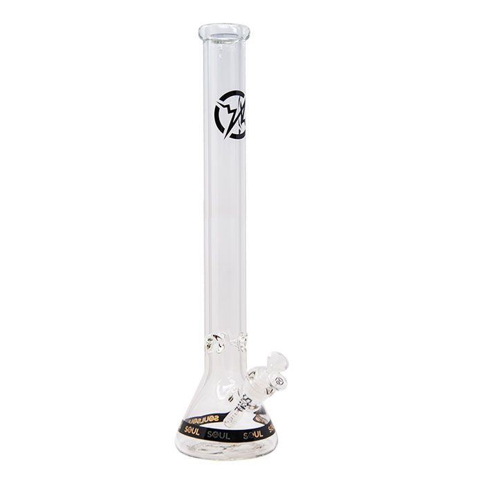 Soul Glass 9mm Thick Glass Beaker Bong 24&#39;&#39;, Color: Black
