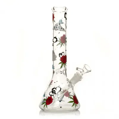 Red Eye Glass 12” Roses &amp; Weed Beaker
