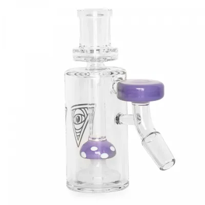 Red Eye Glass Funguy Ash Catcher w/Mushroom Perc 14mm 45Degree
