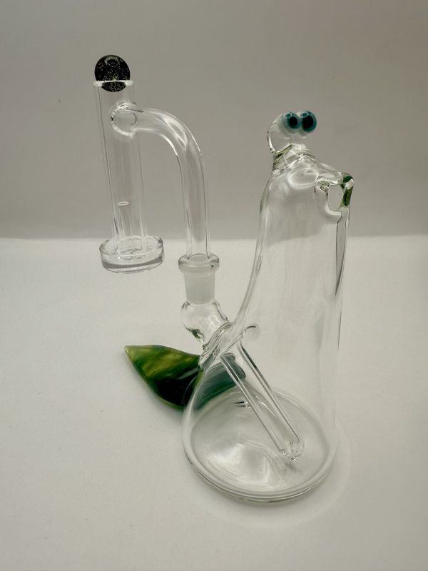 Browski Glass Clear Slug 5” W/Aqua Trail 9mm