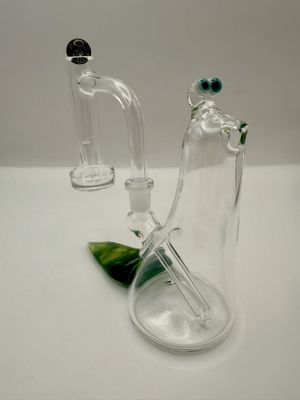Browski Glass Clear Slug 5” W/Aqua Trail 9mm