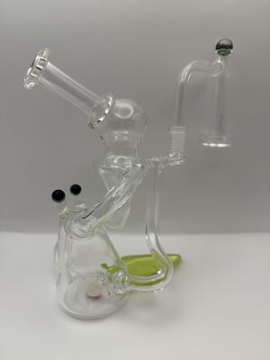 Browski Glass 7” Green Slyme Trail Brocycler W/10mm Joint