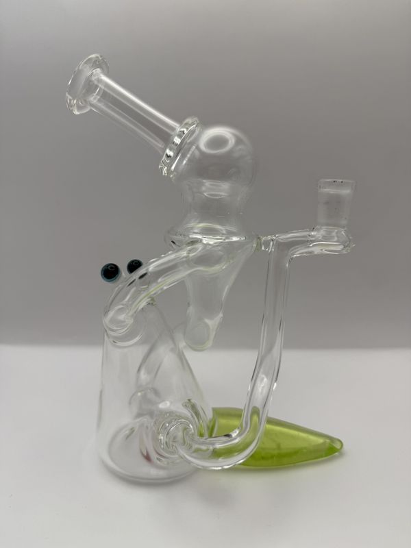 Browski Glass 7” Green Slyme Trail Brocycler W/10mm Joint