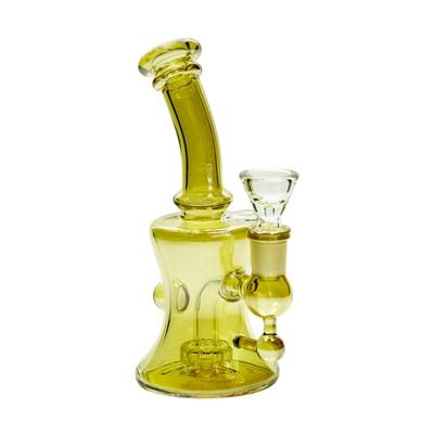 Piranha Glass 6” Hourglass Rig w/ Bowl - Electroplated Gold