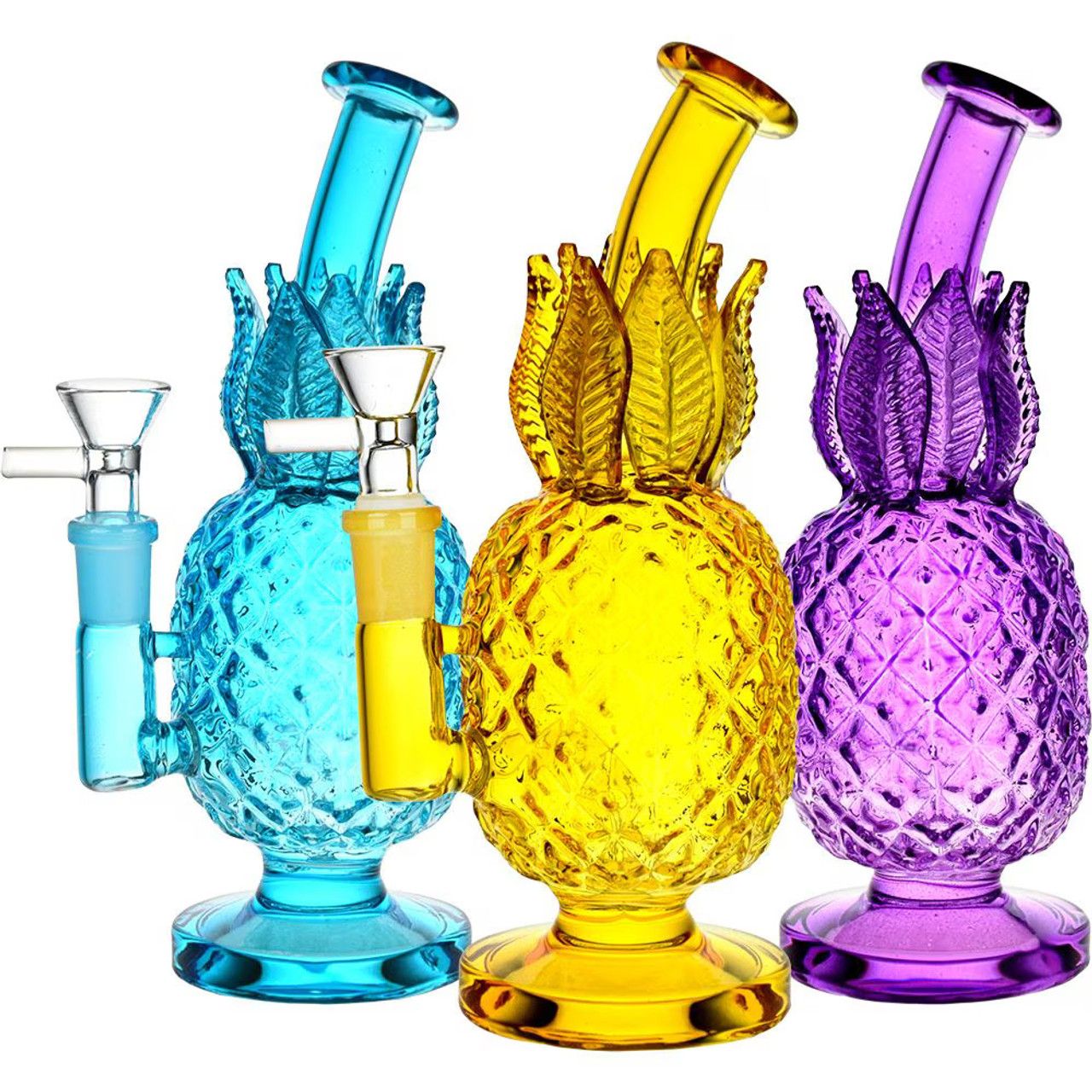 Pineapple Glass Water Pipe 7.75” Colours Vary