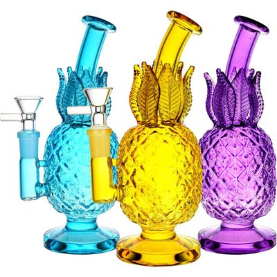 Pineapple Glass Water Pipe 7.75” Colours Vary