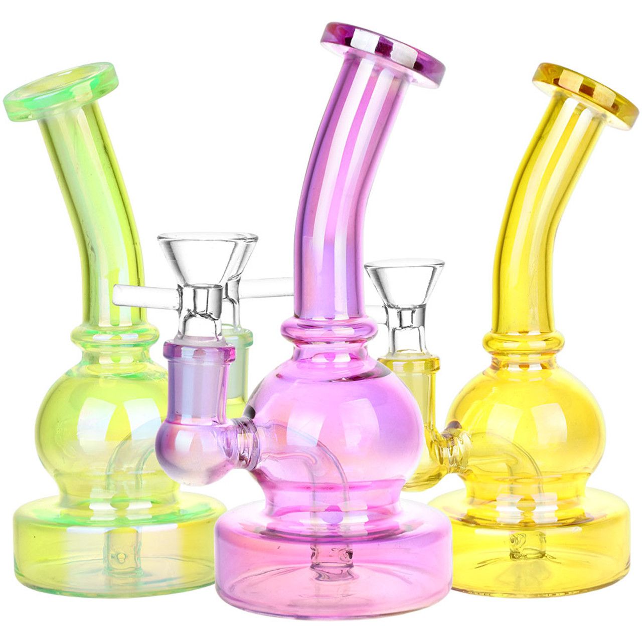 Mini Epiphany Electroplated Glass Water Pipe 6.5” Colours Vary