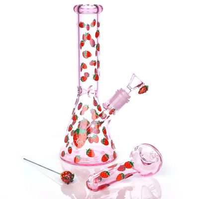 Pulsar Glass Fruit Series Herb Pipe Glow Duo 10” - Strawberry Cough