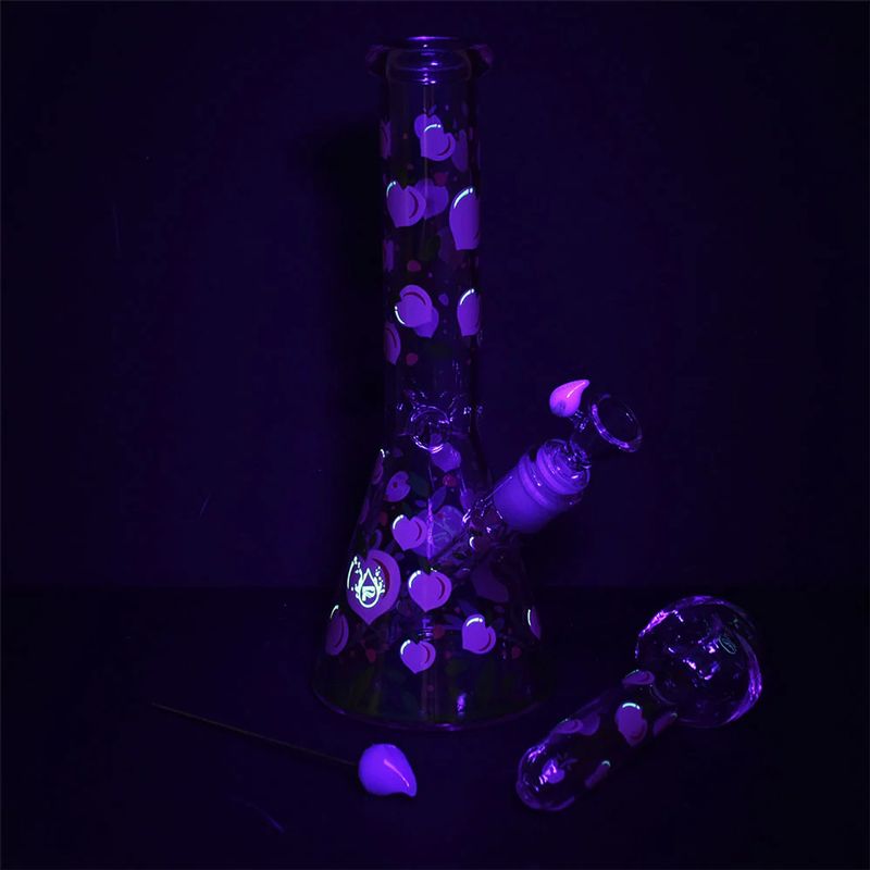 Pulsar Glass Fruit Series Herb Pipe Glow Duo 10” - Strawberry Cough