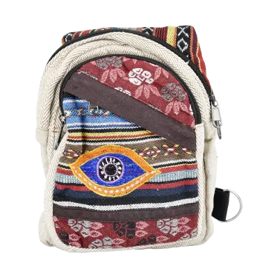 Threadheads Patchwork Sling Bag 9.5”x8” Evil Eye