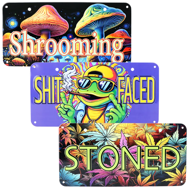 Novelty Embossed Metal License Plate 12”x6” Stoned