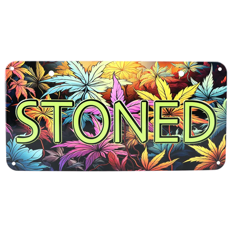 Novelty Embossed Metal License Plate 12”x6” Stoned