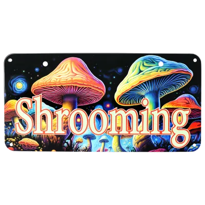 Novelty Embossed Metal License Plate 12”x6” Shrooming