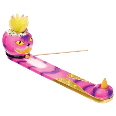 Fujima Trippy Cat W/Faux Plant Incense Burner 12.5”