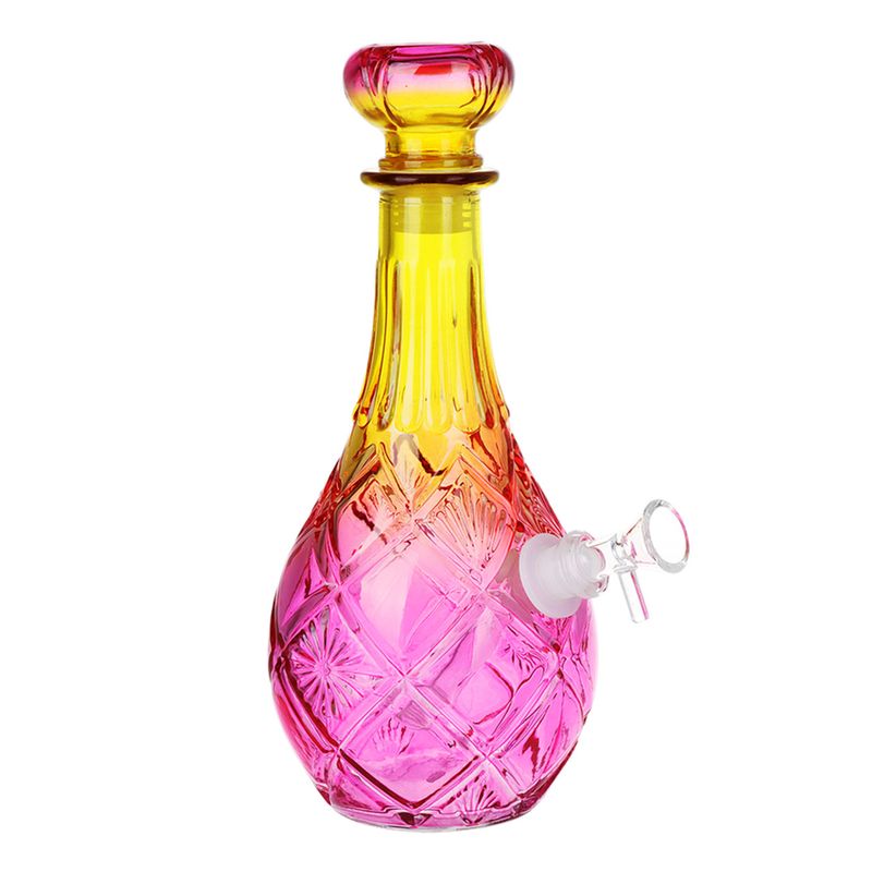 Vintage Decanter Ombré Glass Water Pipe 12”