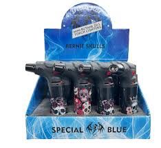 Special Blue Bernie Torch 4.6” Skull &amp; Roses