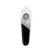 Clear Crystal / Obsidian - Duo Crystal Pipe
