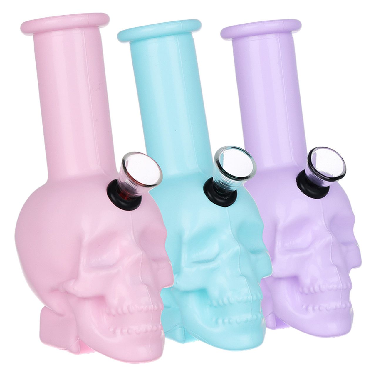 SeshGear Pastel Skull Water Pipe 6” Colours Vary