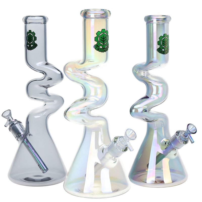 SeshGear Electro Zig Zag Beaker 14.75” W/14mm - Colours Vary