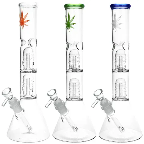 Double Stacked Hemp Leaf Beaker 12”