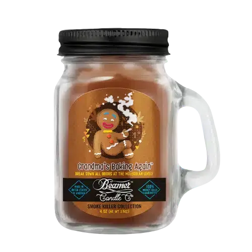 Beamer Candle CO Smoke Killer 12oz Glass Mason Jar - Grandmas Baking Again