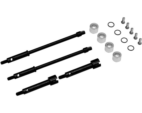 SXTF39W04 +4MM STEEL DRIVE STUB AXLES SCX24