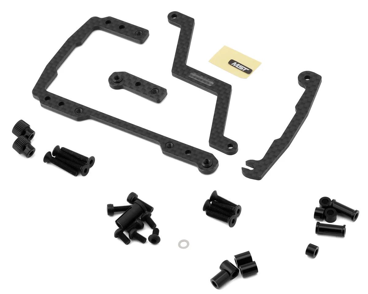 210657BK MST RMX/RRX RS Carbon Fiber Shorty Battery Holder Mount Set (Black)