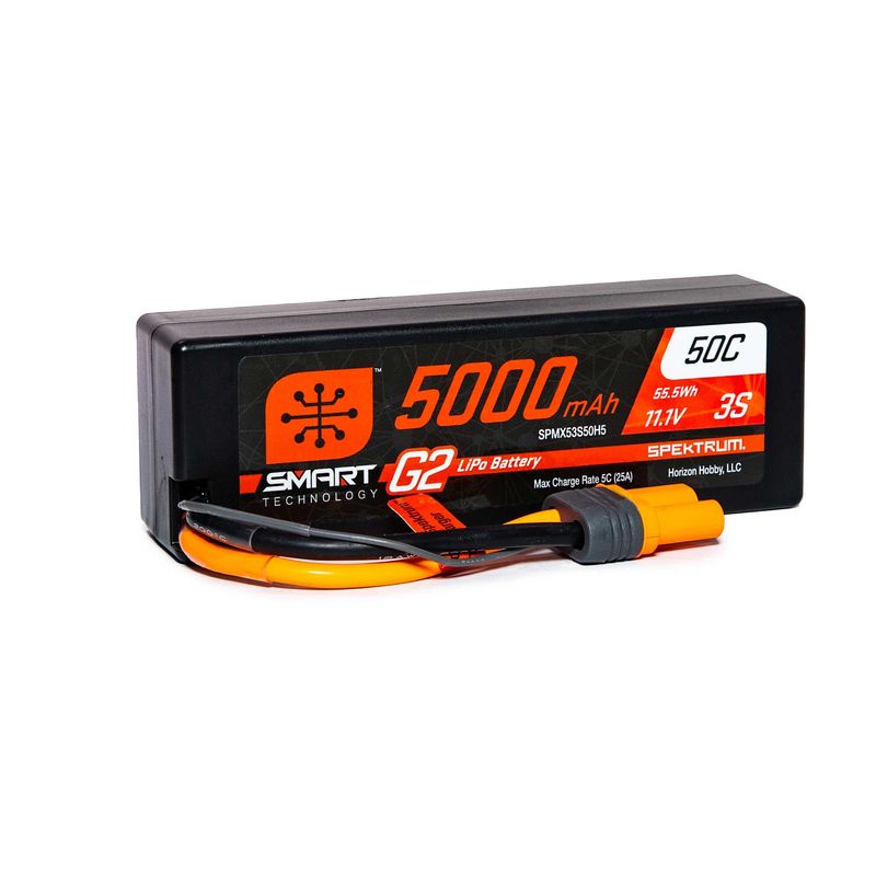 SPMX53S50H5 5000mAh 3S 11.1V Smart G2 LiPo 50C Hard Case; IC5