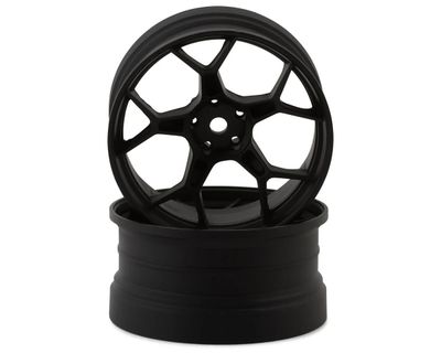 DS Racing Feathery 5Y Drift Wheels (Matte Black) (2) (8mm Offset) w/12mm Hex