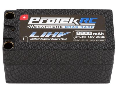 PTK-5135-22 ProTek RC 2S 200C 2s5p Si-Graphene Drag Race Shorty LiPo Battery (7.6V/8800mAh) w/8mm Connectors